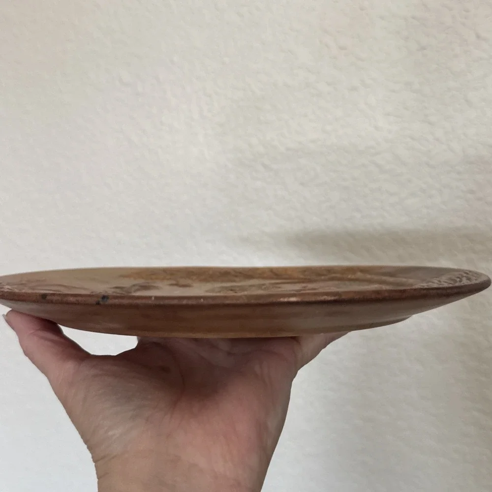 Vintage 1970 Duck Hunter in Boat Painted Plate